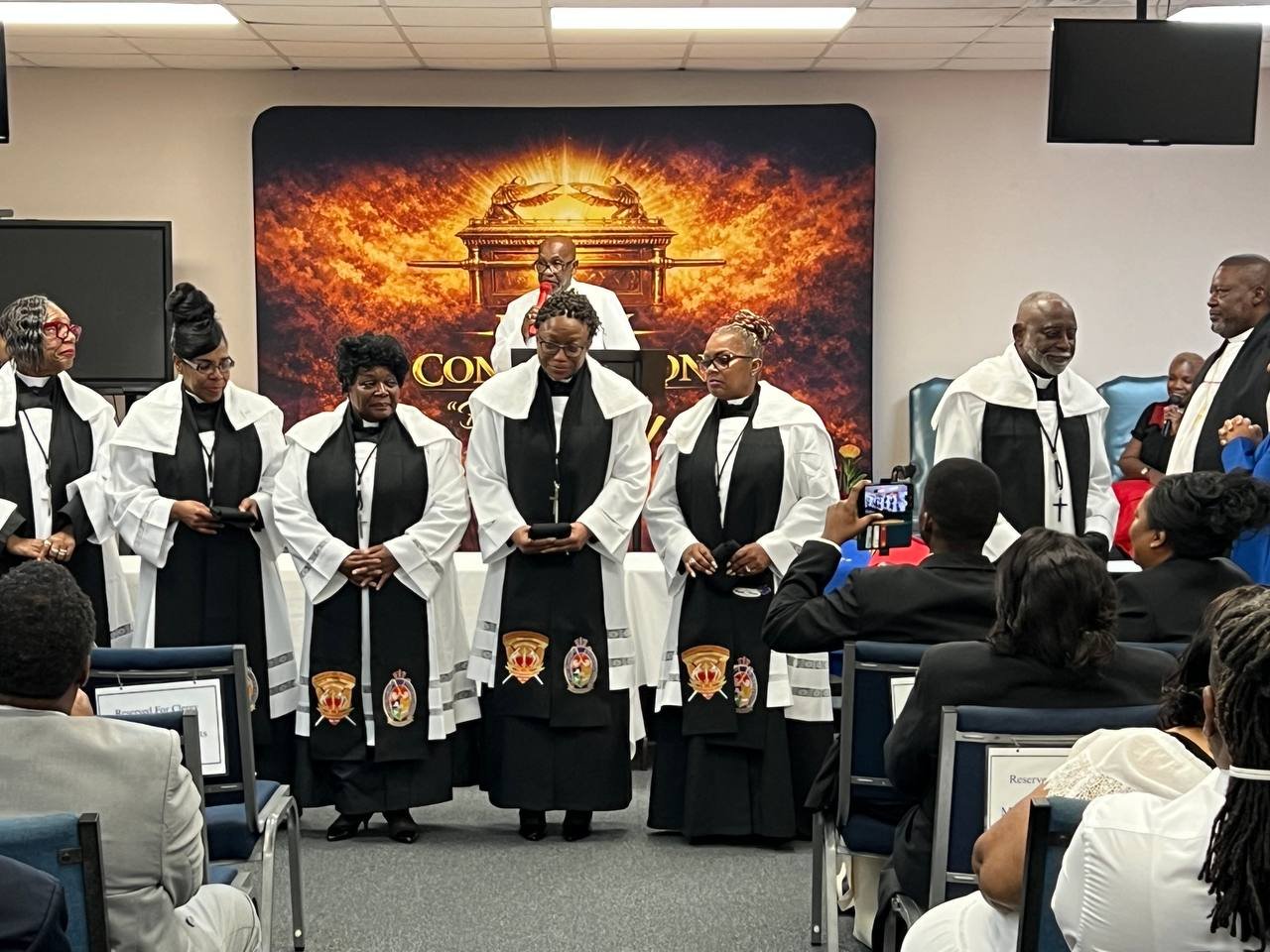 Clergy gathered together during a ceremonial service